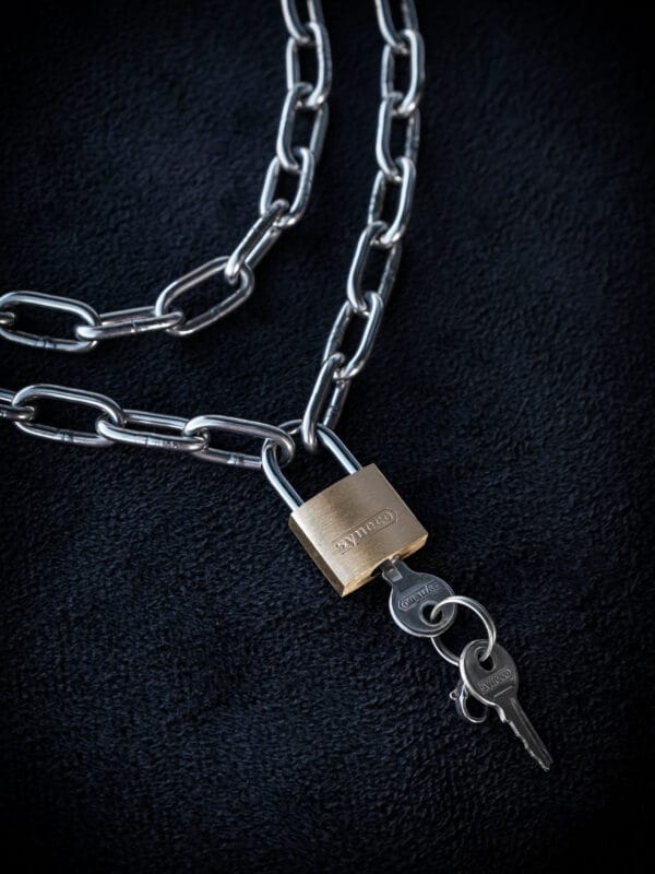 Brass Padlock Double Thick Chain