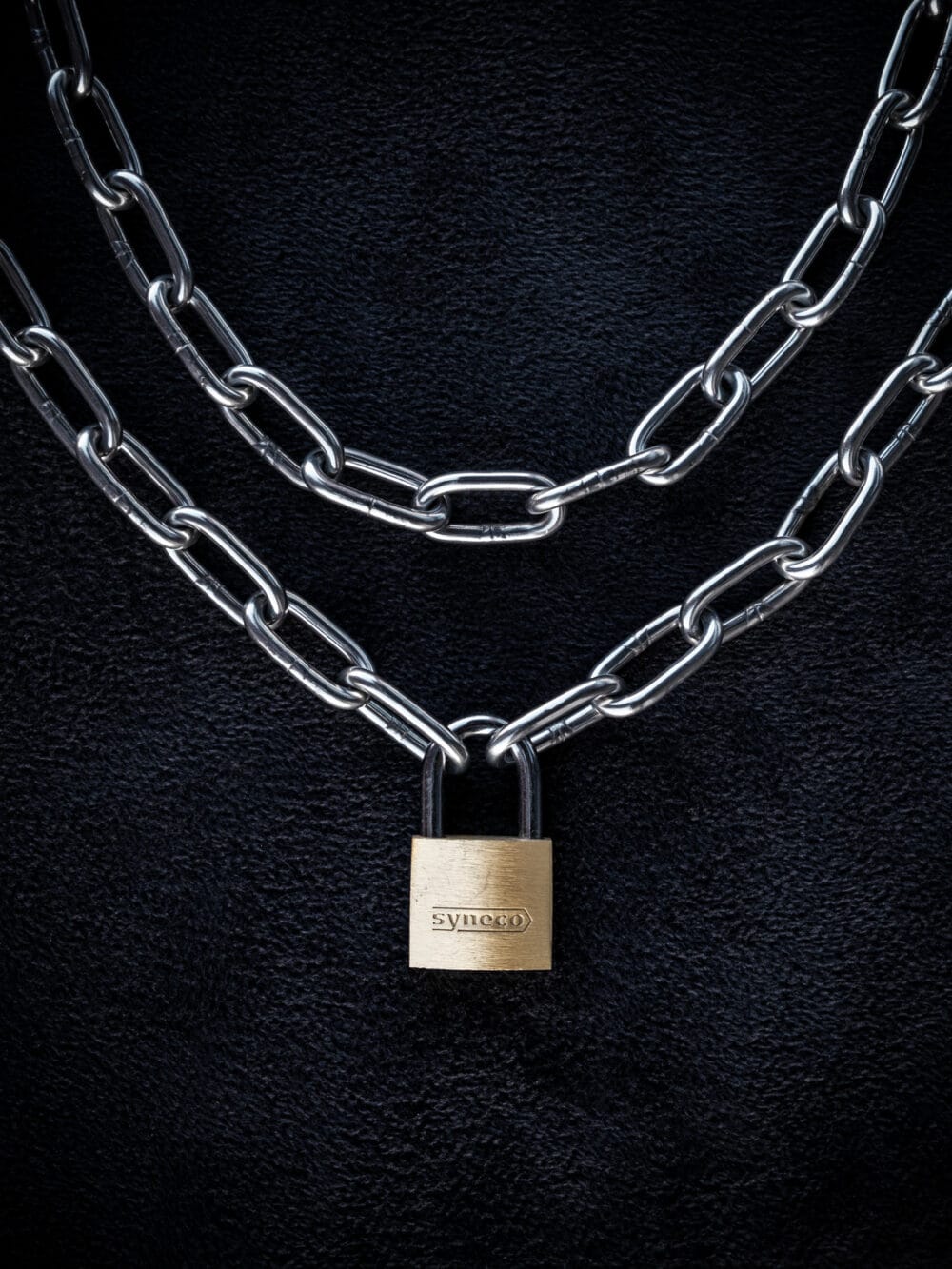 Brass Padlock Double Thick Chain