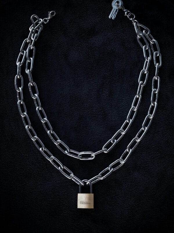 Brass Padlock Double Thick Chain