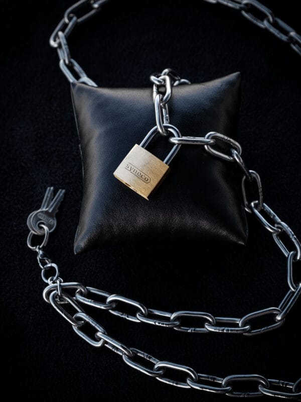 Brass Padlock Double Thick Chain