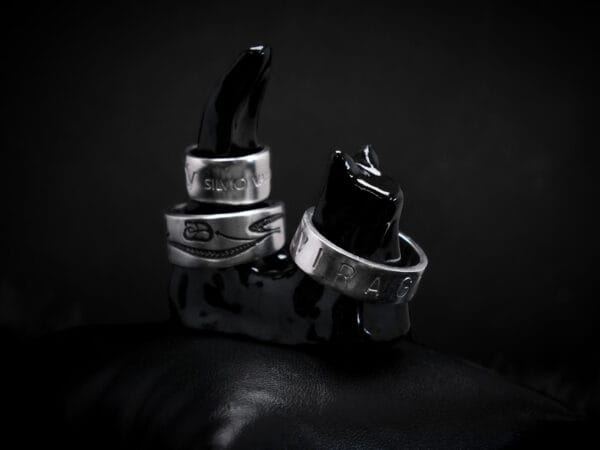 Fluid Pottery Ceramic Black Cat Ring Holder