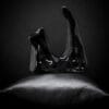 Fluid Pottery Ceramic Black Cat Ring Holder