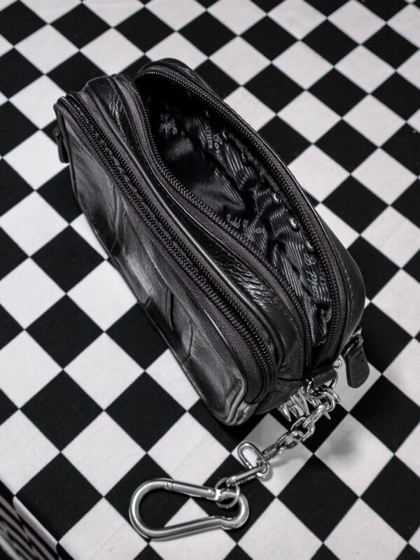 Pierced Spiked Leather Jean Bag