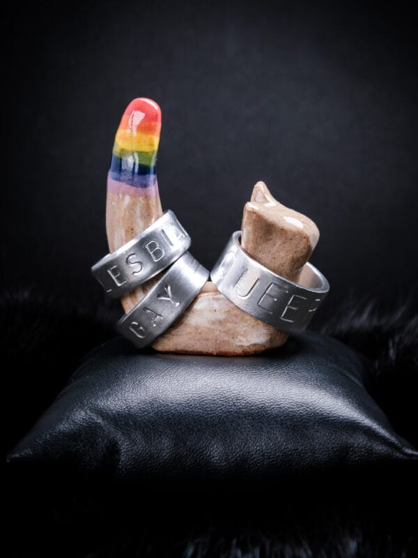 Fluid Pottery Ceramic Rainbow Cat Ring Holder