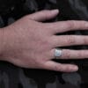 Three Line Overlap Ring (Size R)