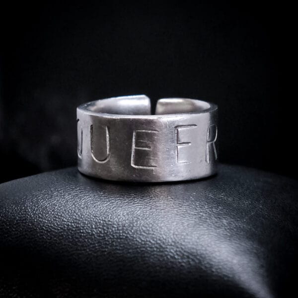 Queer Punched Ring (Size Q)