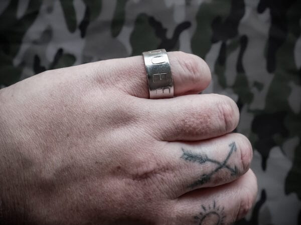 Queer Punched Ring (Size Q)