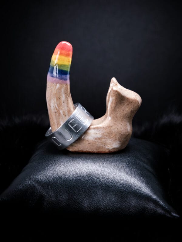 Fluid Pottery Ceramic Rainbow Cat Ring Holder