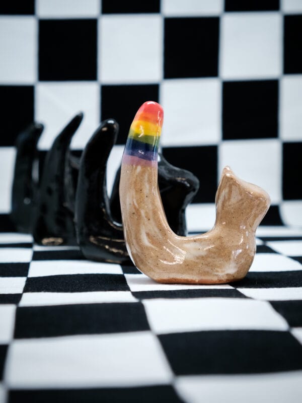 Fluid Pottery Ceramic Rainbow Cat Ring Holder