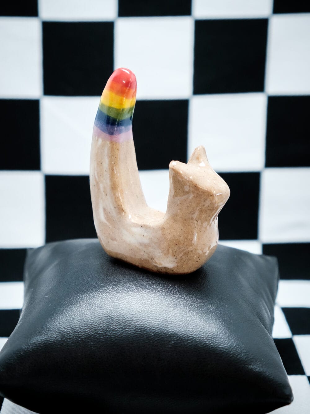 Fluid Pottery Ceramic Rainbow Cat Ring Holder