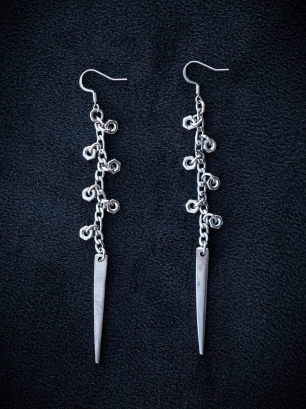 Mini Hexed Fork Tine Earrings