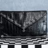 Faux Croc Clutch Bag