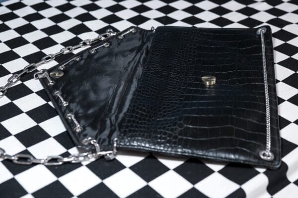 Faux Croc Clutch Bag