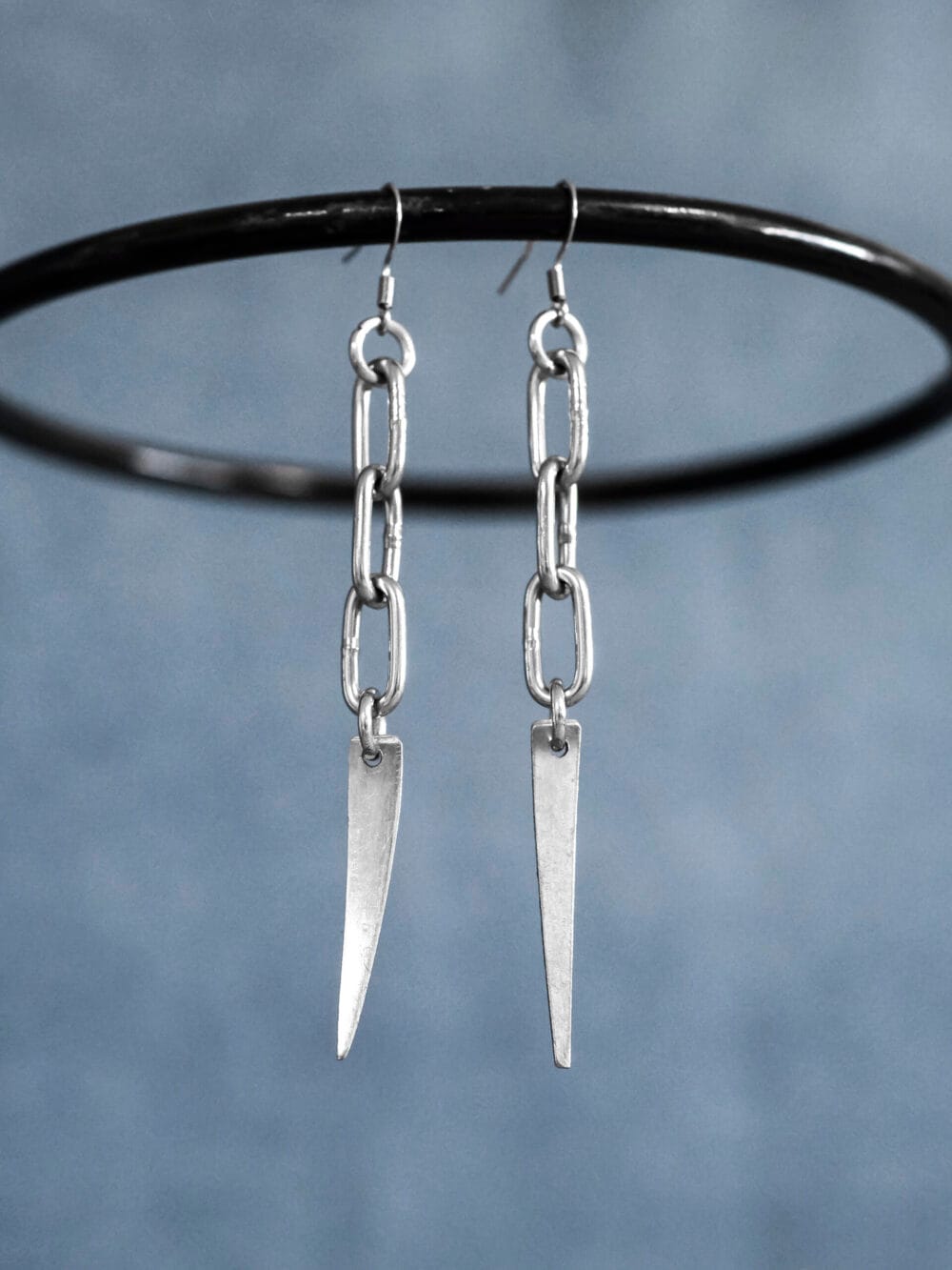 Fork Tine Hardware Chain Earrings