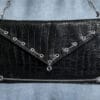 Faux Croc Clutch Bag