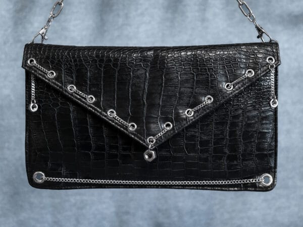 Faux Croc Clutch Bag