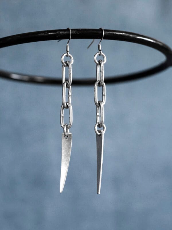 chain fork tine earrings