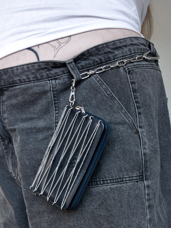 Fine Chain Leather Jean Bag