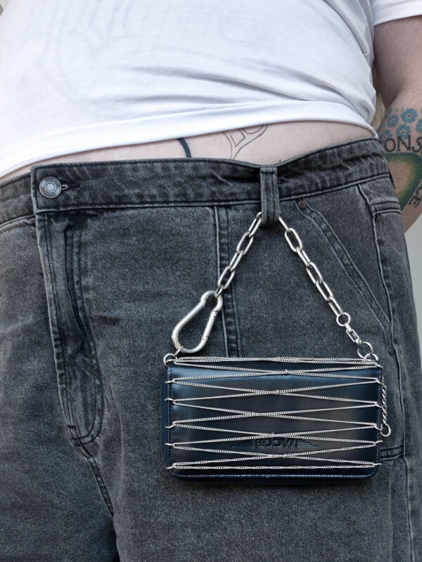 Fine Chain Leather Jean Bag
