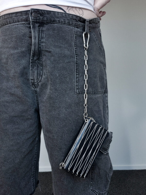 Fine Chain Leather Jean Bag