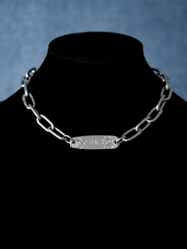 punched bars new-6 Cxnt Punched Bar & Roses Neckwear Thick Chain