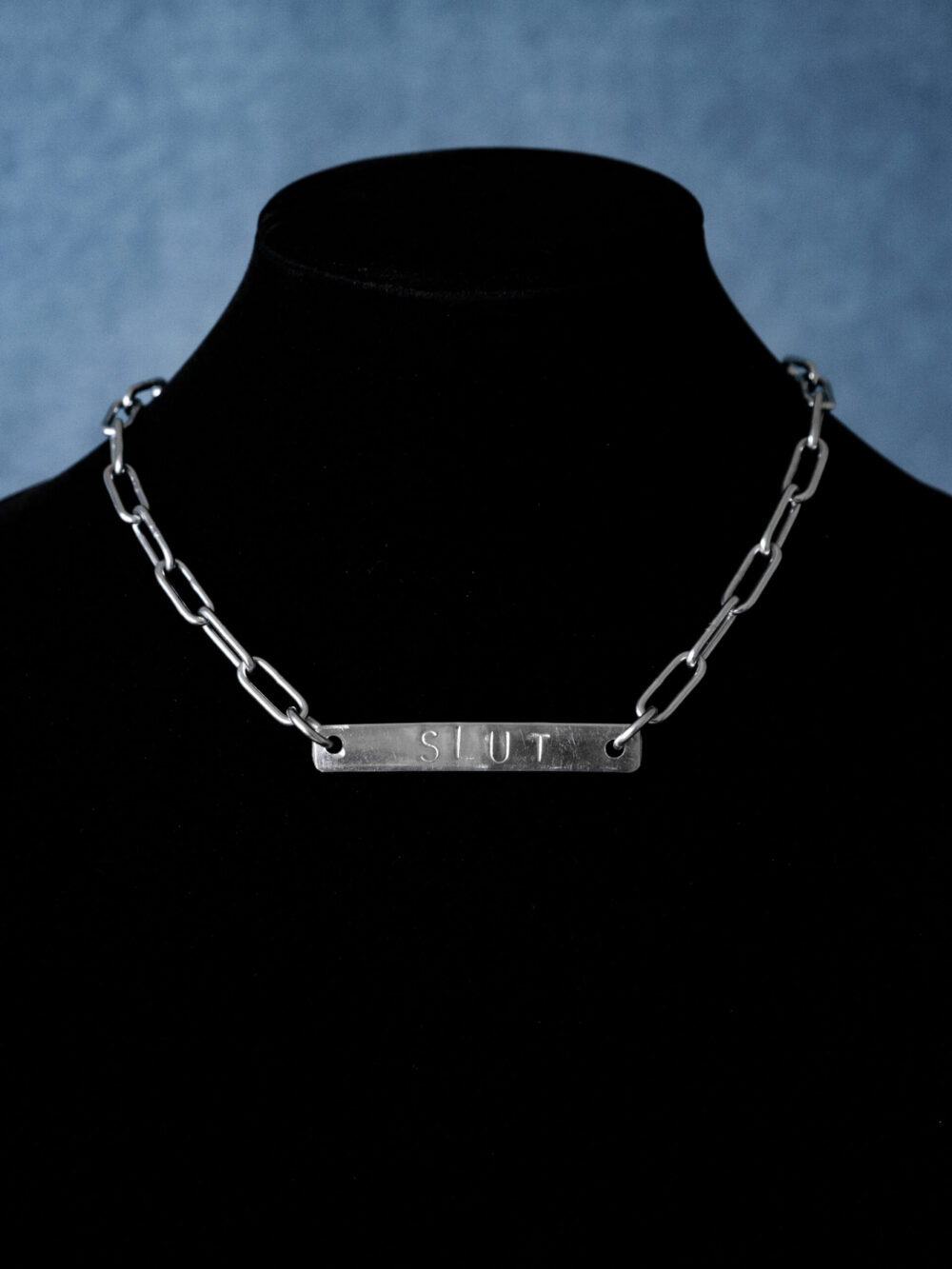 Slut Punched Bar Neckwear Hardware Chain