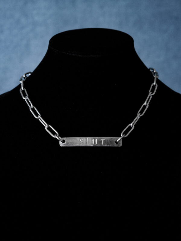 punched bars new-9 Slut Punched Bar Neckwear Hardware Chain